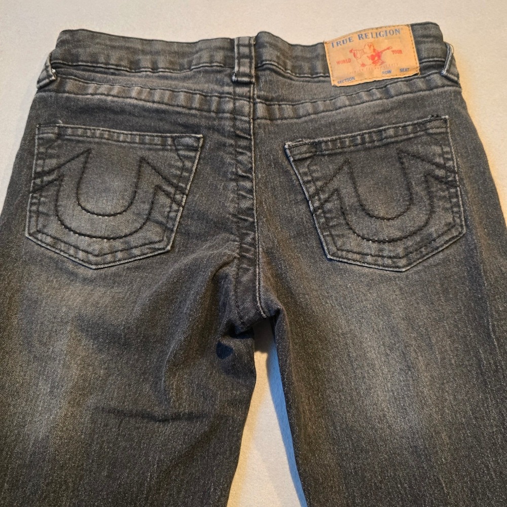 True Religion Geno Relaxed Slim Jeans Kids Size 8 Faded Black Denim Pants